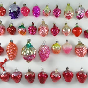 Glass Berries for Festive Mood. Strawberry. Raspberry. Blackberry. Vintage Christmas Tree Ornaments #29